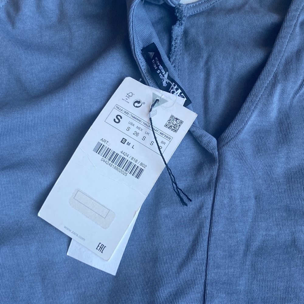NWT Zara One Piece Jumpsuit Onsie Grey Blue Size S - Picture 10 of 10